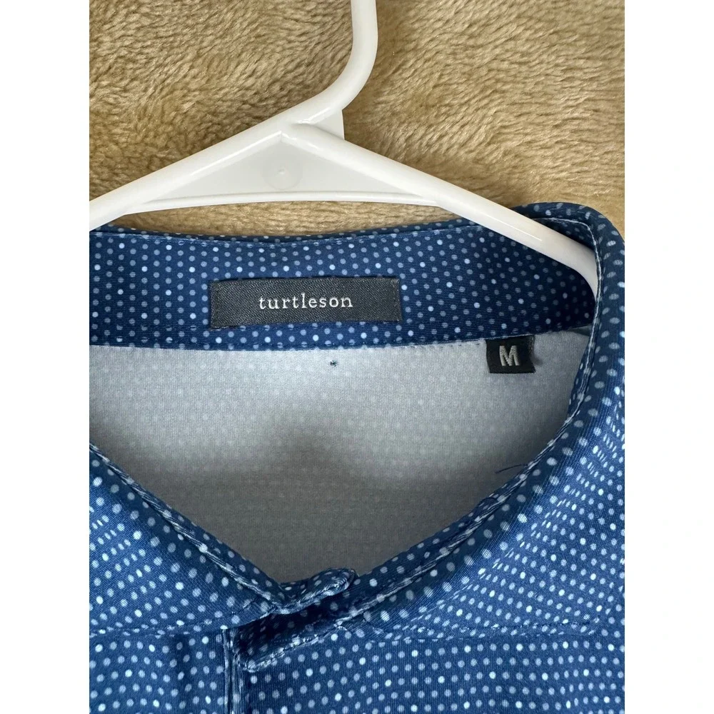Turtleson Mens‎ M Blue Micro Dot Performance Polo 2022 U.S. Amateur Championship